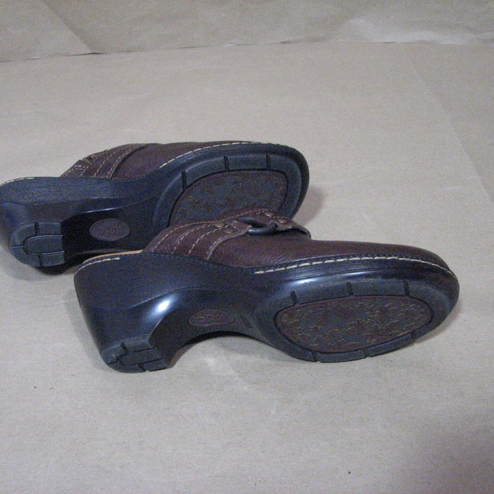 Sofft Brown Leather Mules 1062700 EUC Women's Size 6 1/2M 6.5 Slip On - Picture 5 of 8